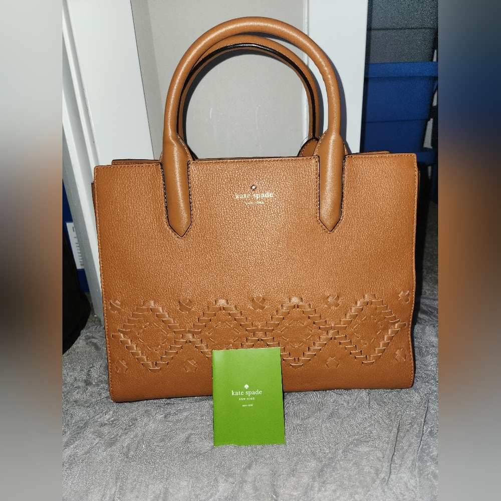 Kate Spade Meriwether Flynn Street Satchel Bag in Warm Cognac, Brand New w/ Tags
